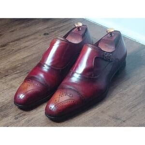 Mezlan Pisano Oxblood Leather Single Monk Strap Dress Shoes Men’s Size 11 M